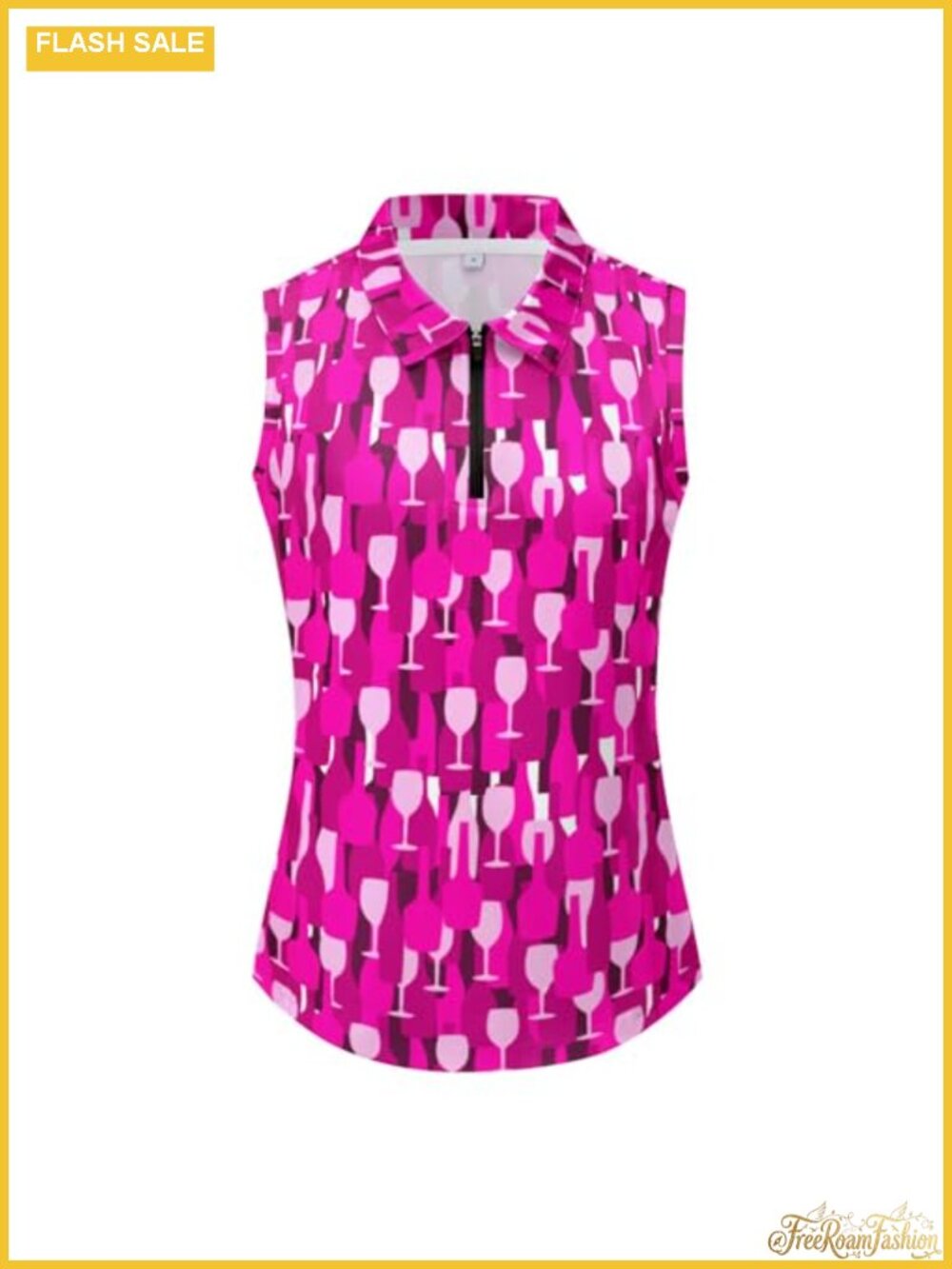 Womens Sleeveless Golf Polo Shirt Moisture Wicking 14 Zip Tennis Tank Top